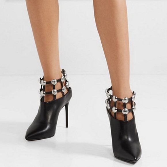 NEW ALEXANDER WANG Tina Studs Leather Boots - Picture 2 of 16